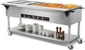 VEVOR 5-Pan Commercial Food Warmer, 5 x 20.6QT Electric Steam Table, 3750W Professional Buffet Catering Food Warmer with 4 Wheels (2 Lockable), Food Grade Stainless Steel Server for Party Restaurant