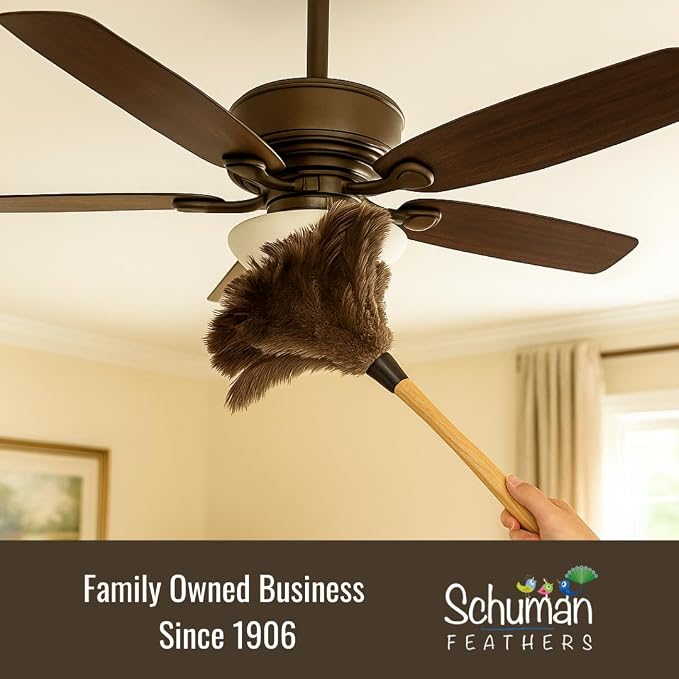 Ostrich Feather Duster with Wooden Handle 14" – Natural Reusable Feather Duster - Image 9