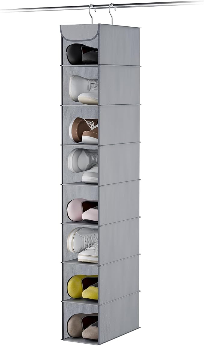 Whitmor Hanging Shoe Organizer, 8 Shelves-Hanging Closet Organizer, Hanging by Whitmor