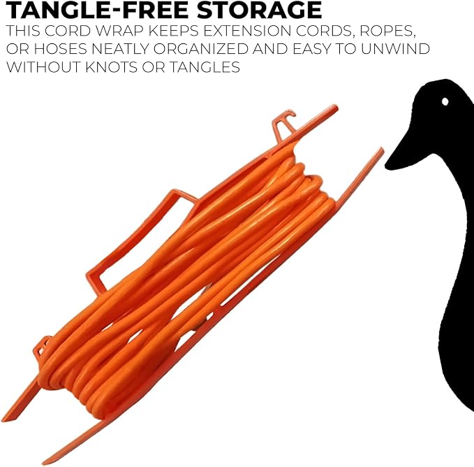 17.5" Plastic Cord Wrap Organizer – 4 Pack Orange Cable Organizer - Image 3