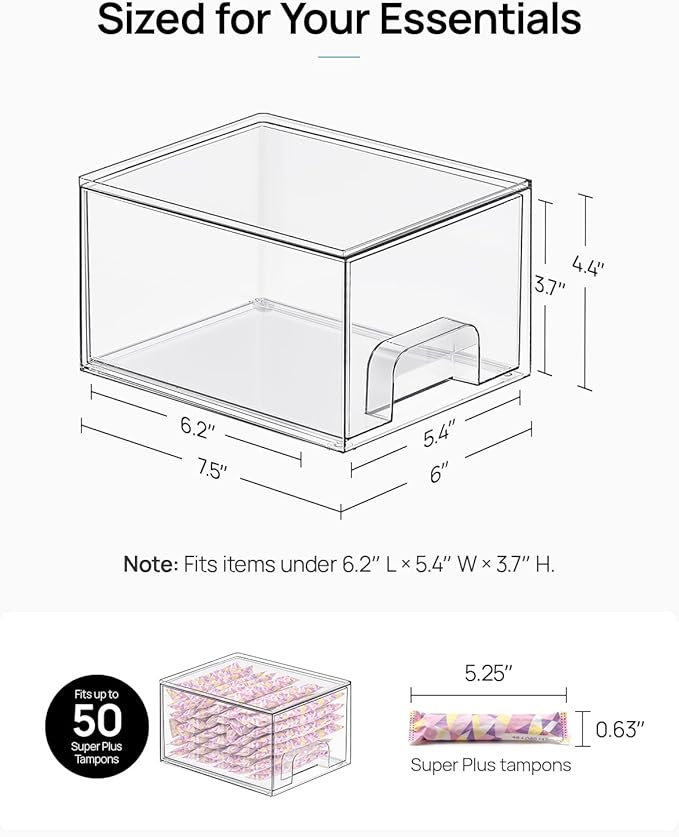 Vtopmart 6 Pack Small Clear Stackable Storage Drawers - Image 2