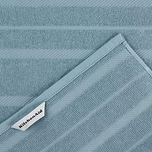 KitchenAid Albany Kitchen Towel 4-Pack Set, Fog Blue/White - Image 4