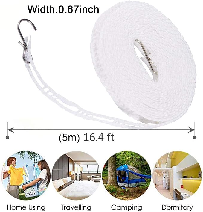 Foshine Clothesline 5m 1.64ft Length 2 Pack Clothes Drying Rope - Image 2
