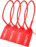 100 Plastic Tamper Seals Fire Extinguisher Tags Numbered Zip Ties Pull Tite Security Tags Disposable Self-Locking Safety Ties (Red)