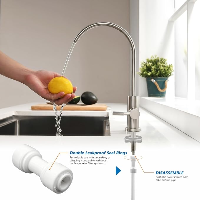 WEWE Drinking Water Faucet for RO System, Non-Air Gap, Brushed Nickel | - Image 5