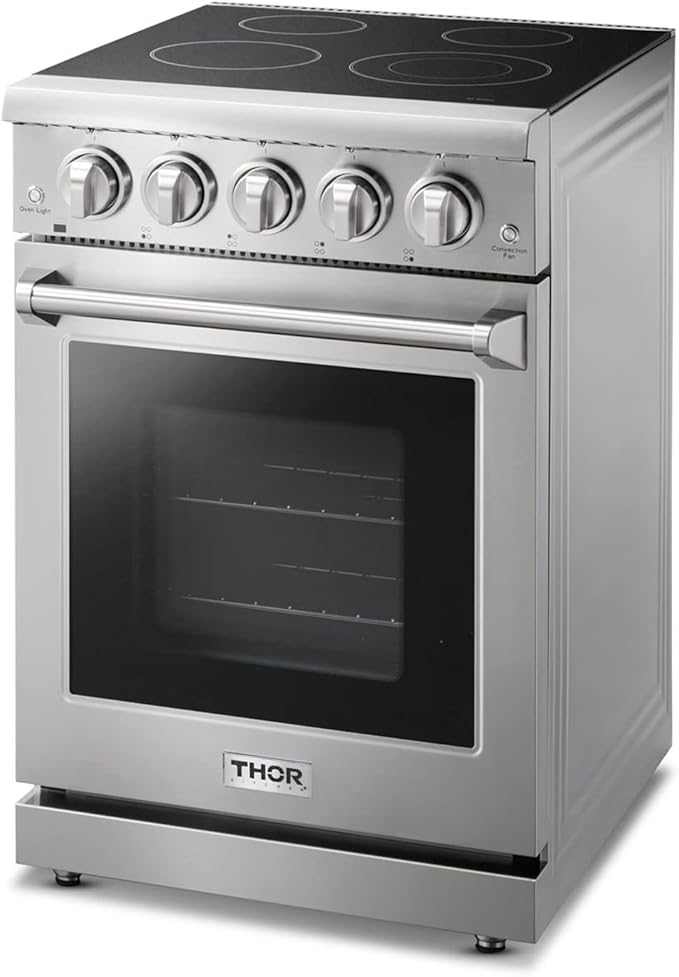 THOR Kitchen Freestanding 24-Inch Electric Range with Convection Oven in Stainless Steel - Model HRE2401