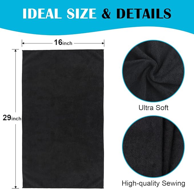 Orighty 24-Pack Black Hand Towels, 16x29 inch Microfiber Gym Towels | Quick - Image 5