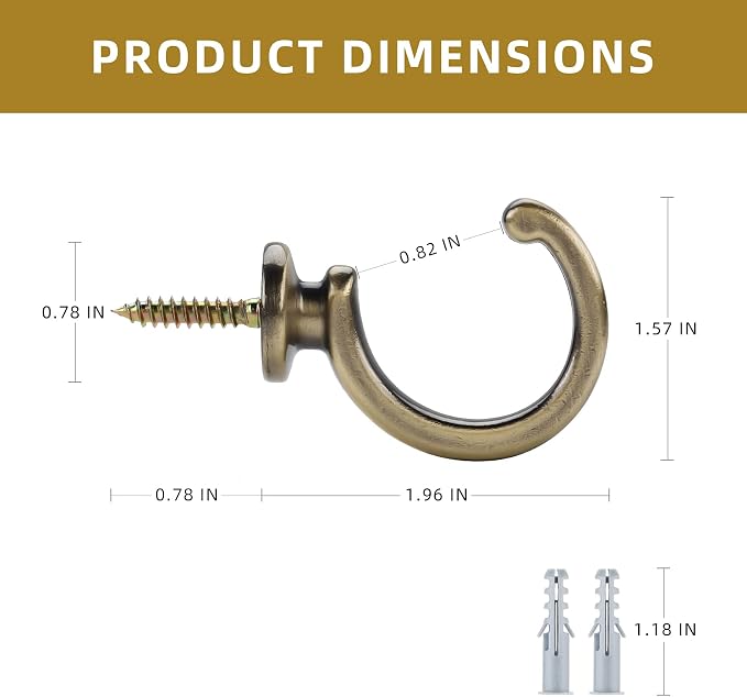 DeSS 4 Pack Curtain Holdbacks Curtain Tiebacks Hooks Wall Mounted Curtain Hooks - Image 3