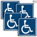 iSYFIX Handicap Signs Stickers Decal Symbol - 4 pack 6x6 inch - ADA Compliant - Premium Front Adhesive Vinyl for Applying inside the Window or Glass Door, Disabled Wheelchair Sign, Disability Sticker.