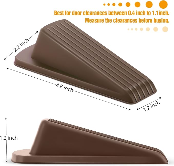 Crosize 5 Pack Door Stoppers for Bottom of Door, Rubber Door Stops | Premium - Image 2