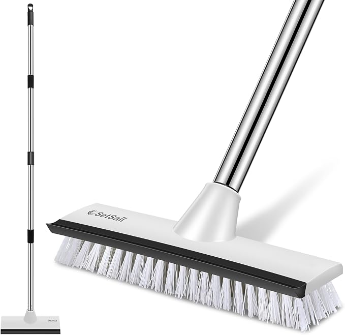 SetSail Floor Scrub Brush, 51-Inch Adjustable Long Handle Brush by SetSail