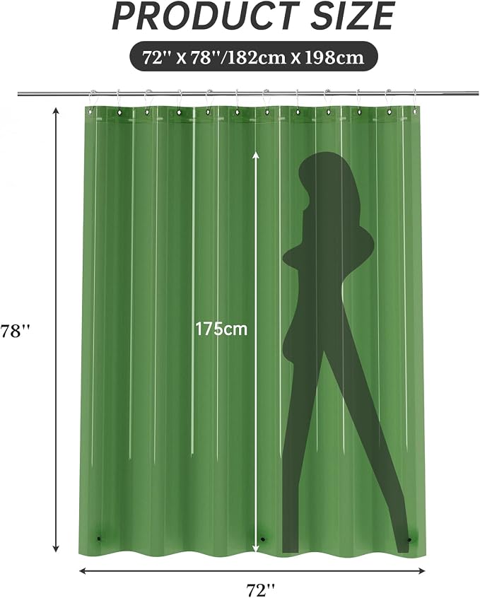 AmazerBath 72x78 Long Shower Curtain Liner, Waterproof PEVA Shower Liner - Image 6