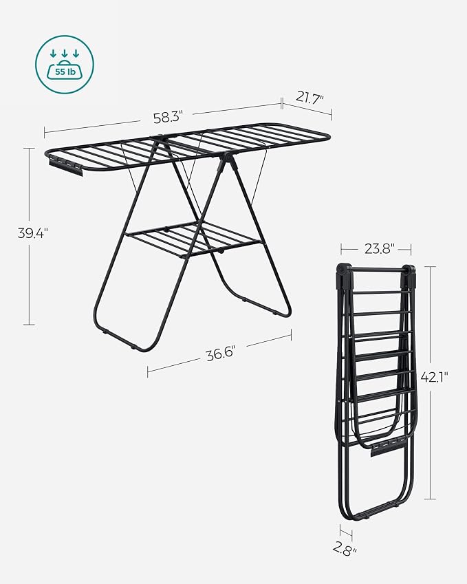 SONGMICS Clothes Drying Rack, - Image 6