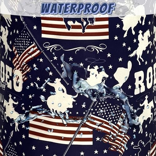 Western Cowboy Laundry Basket Oxford Cloth Foldable Hamper 18.9x16.5 Inch - Image 4