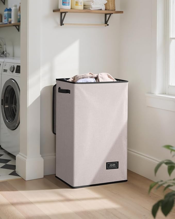 SOLEDI 90L Laundry Hamper with Lid, Large Collapsible Laundry Basket | Sturdy - Image 2
