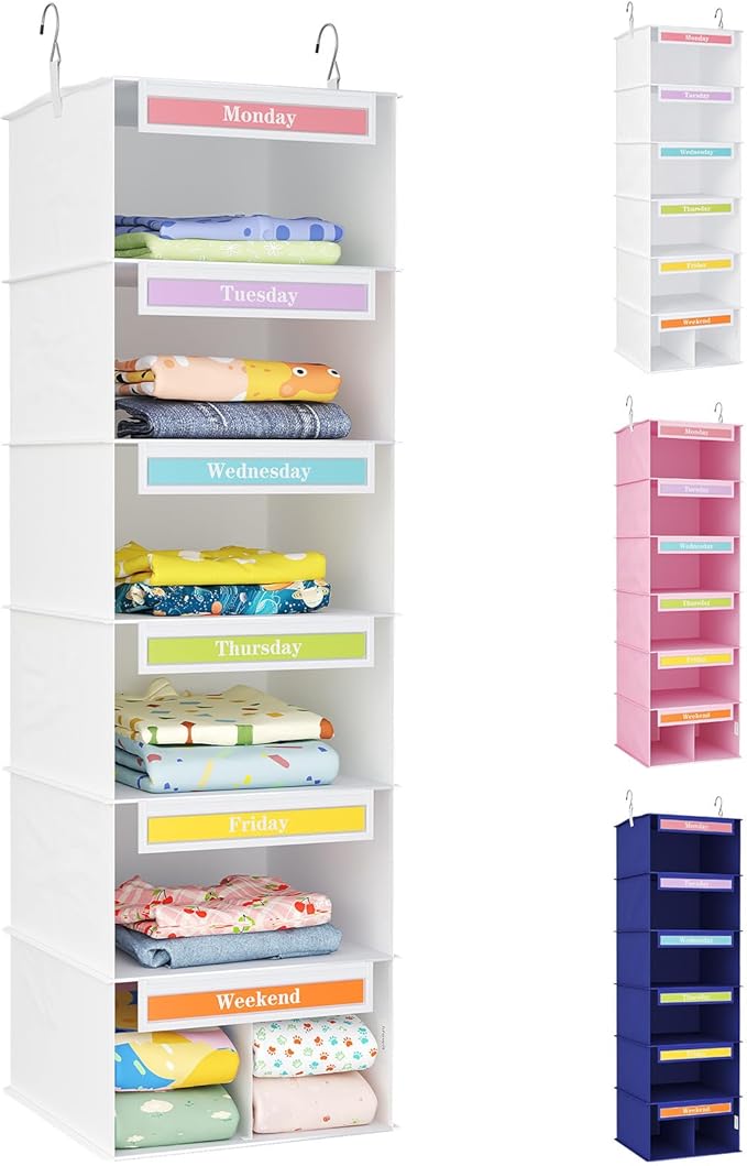 Lifewit 6 Shelf Weekly Hanging Clothes Storage Organizer by Lifewit