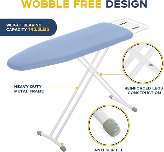 RAINHOL Ironing Board, 43x13 Full Size Blue Compact Iron Board - Image 3