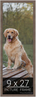 wallsthatspeak 9x27 Brown American Barn Picture Frame for Puzzles Posters Photos or Artwork