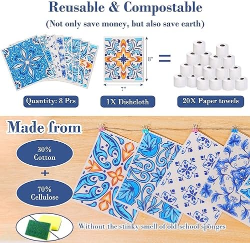 Lucomb 8 Pack Swedish Dish Cloths - Image 2