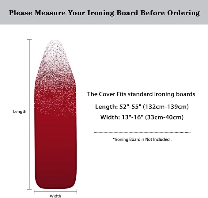 Red Ironing Board Cover, Dustproof Stain Resistant Ironing Board Pad - Image 6