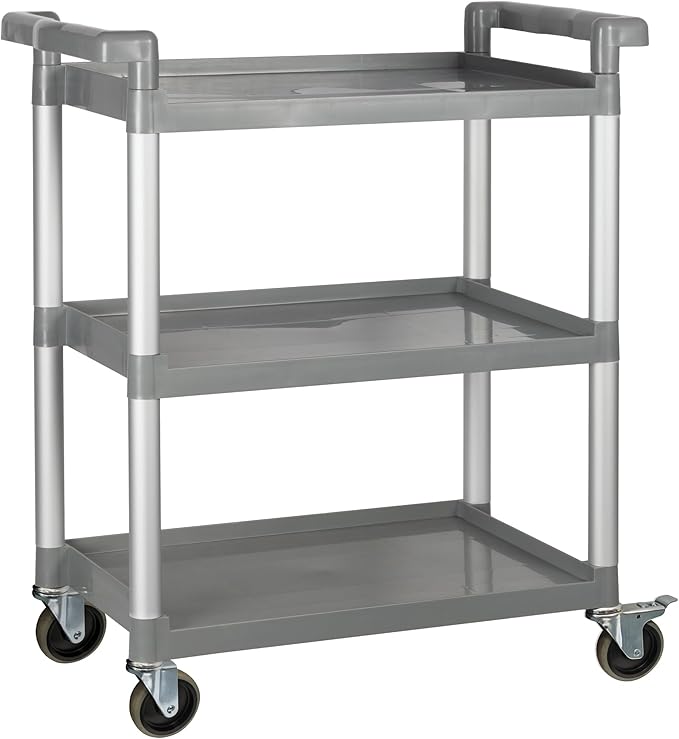 Winco Utility Cart , 32"L x 16-1/8"W x 36-3/4", Gray