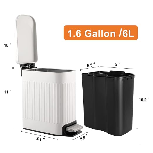 TrashAid Slim Bathroom Trash Can - Image 8