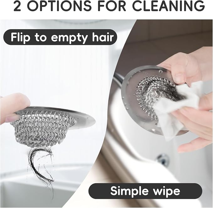 2 Pack Shower Drain Hair Catcher, 4.4" Anti-Clog Shower Drain Cover | - Image 7