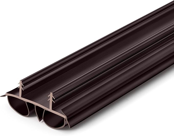 Pushglossy 1 Pcs 36" Kerf Door Sweep Double Bubble Kerf Brown | 1-3/4" Wide by Pushglossy