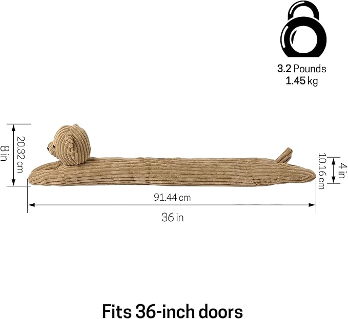 SWISSELITE 36 Inch Under Door Stopper, Decorative Door Noise Blocker | Weighted - Image 2