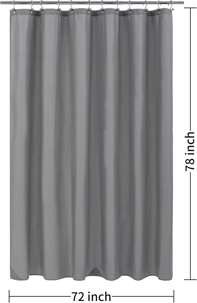 ALYVIA SPRING 72x78 Long Waterproof Fabric Shower Curtain or Liner Grey - Image 7