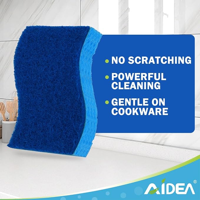 AIDEA Sponges Kitchen-120Count, Non Scratch Scrub Sponge, Dish Sponges | - Image 6