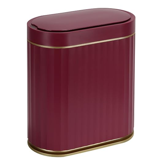 ELPHECO 2 Gallon Sensor Trash Can, Automatic Lid, Burgundy Gold | IPX5 by ELPHECOUSA