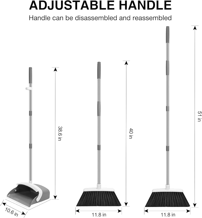 NACENA Broom and Dustpan Set - Image 2