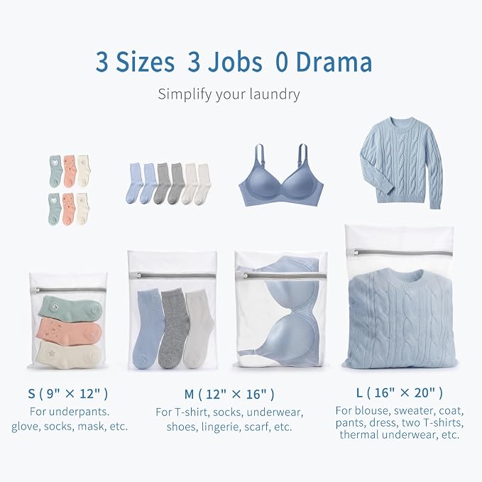 Muchfun 4Pcs Durable Fine Mesh Laundry Bags - Image 2