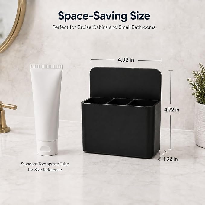 Magnetic Toothbrush Holder for Cruise Essentials, Travel Bathroom Organizer | - Image 3