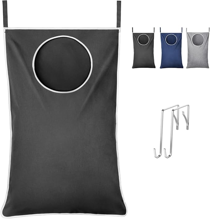 Lifewit 1 Pack Over Door Laundry Hamper, Collapsible Hanging, Dark Gray by Lifewit