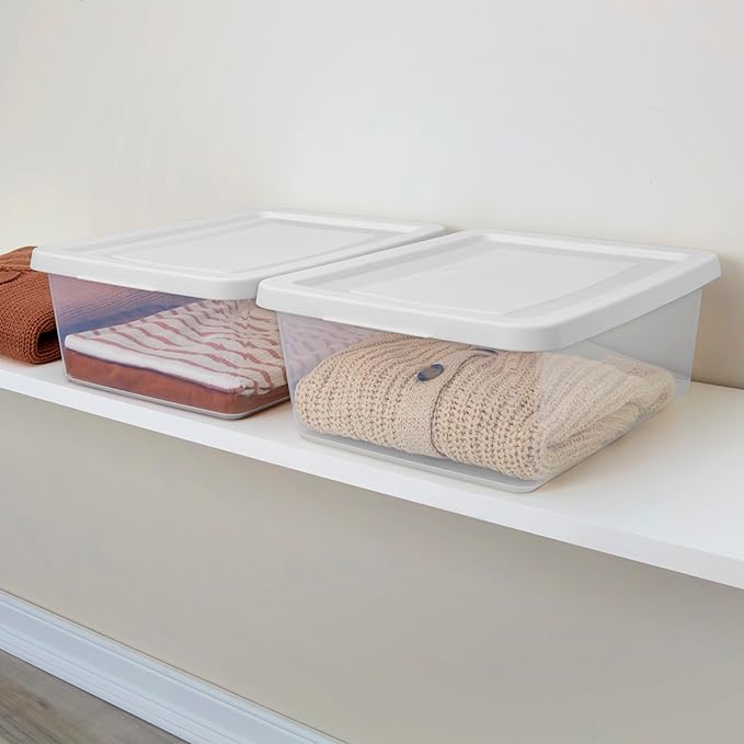 Sterilite Storage Box Stackable Tote, 12 Quart, 12 Pack - Image 5