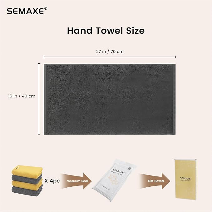 4-Pack Cotton Hand Towels for Bathroom - Image 2