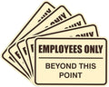 All Quality Classic Framed Employees Only Beyond This Point Wall or Door Sign | Easy to Install Business Signage - Medium (Ivory-Dark Brown) 5 Pack