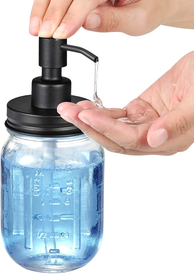 Amolliar Mason Jar Liquid Soap Dispenser, Lotion Dispenser | Rustproof - Image 4