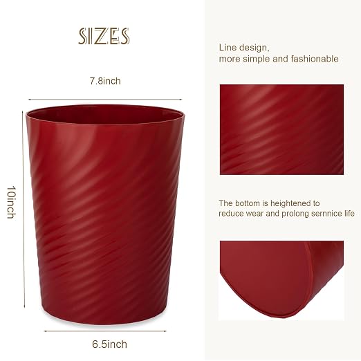 UUJOLY Plastic Small Bathroom Trash Can Wastebasket Garbage Can, Laundry Room - Image 3