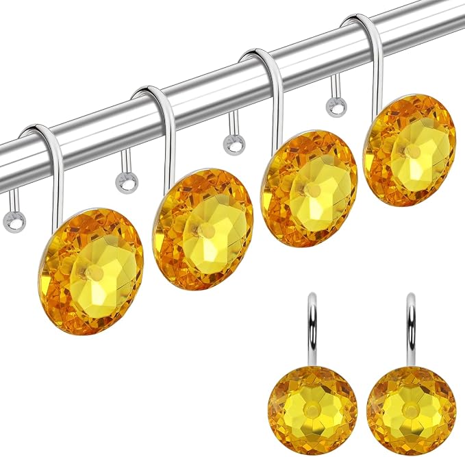 12PCS Stainless Steel Shower Curtain Hooks Rings by Yapicoco