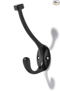 The 10 Pack 5-1/2 inch Black Coat Hook zinc Alloy mudroom Hooks is Suitable by khtumeware