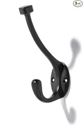 The 3 Pack 5-1/2 inch Black Coat Hook zinc Alloy mudroom Hooks is Suitable by khtumeware