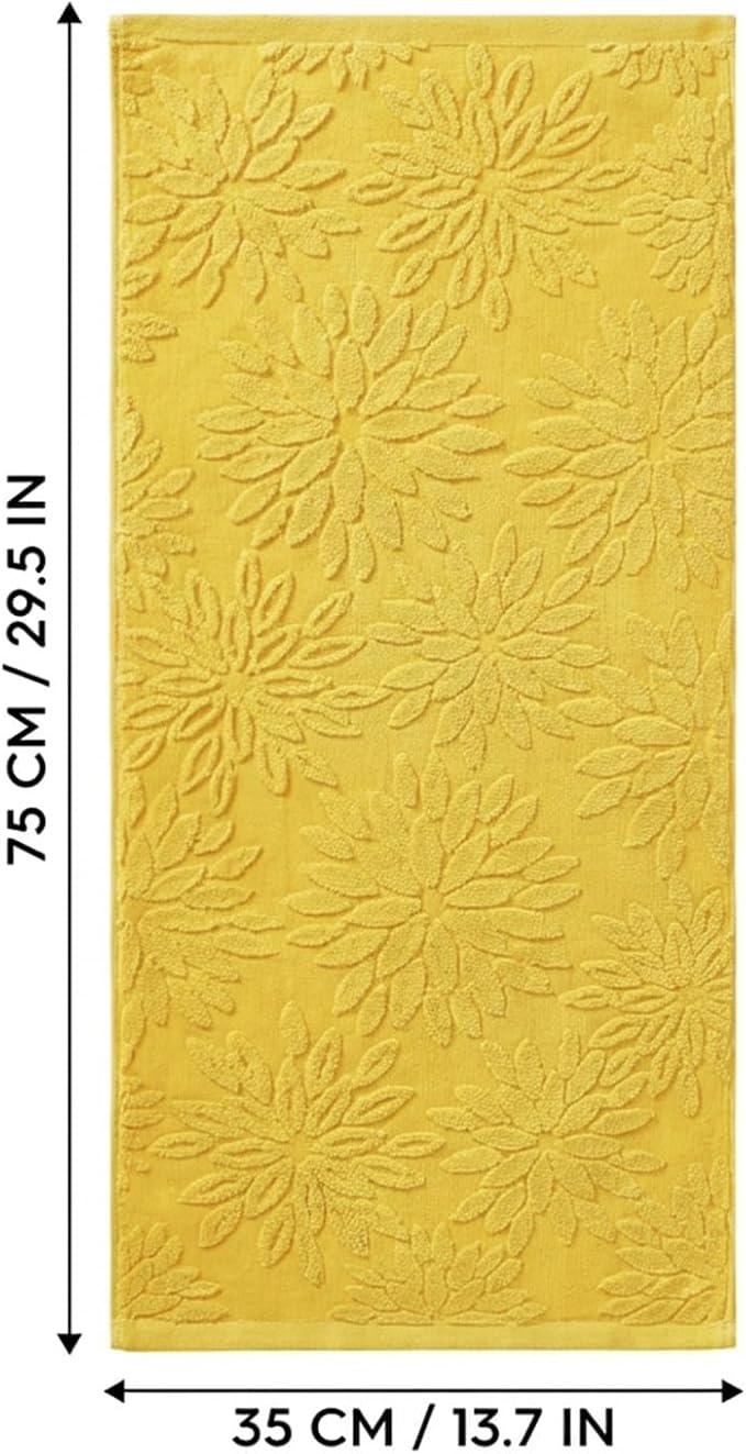 Artoid Mode 2 Pcs Yellow 3D Dahlia Floral Jacquard Hand Towels - Image 7