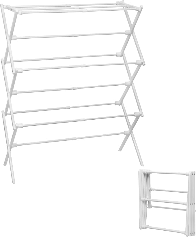3-Tier Metal Folding Clothes Drying Rack, Laundry Drying Rack Clothing | by Unknown
