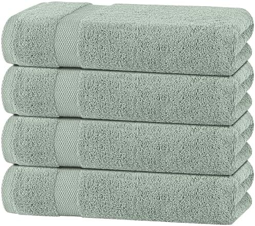 White Classic Green Bath Towels 27x54 Inch, Cotton Towel Set by WhiteClassic