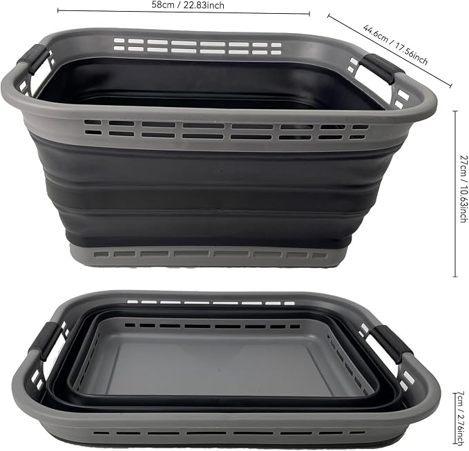 SAMMART 42L Collapsible Plastic Laundry Basket - Image 9