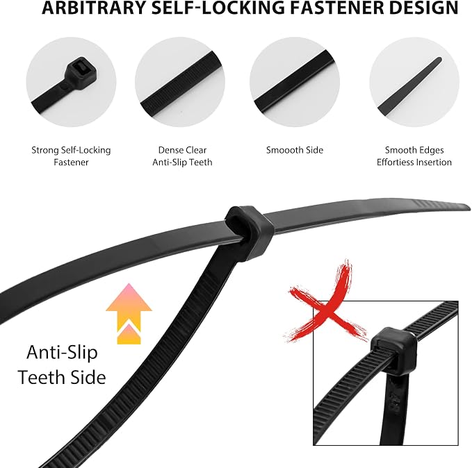 Cable Zip Ties, 4 Inch Self Locking Cable Ties, Self-Locking Wire Ties used - Image 2