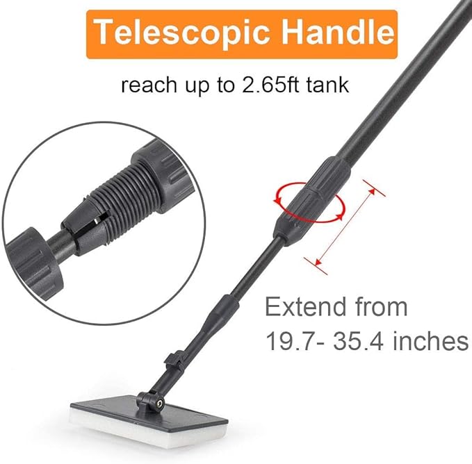 hygger Fish Tank Cleaner 6 in 1 Aquarium Cleaning Tool Kit Al-gae Scraper - Image 4